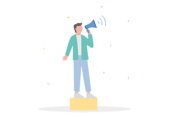 illustration of a man with a megaphone